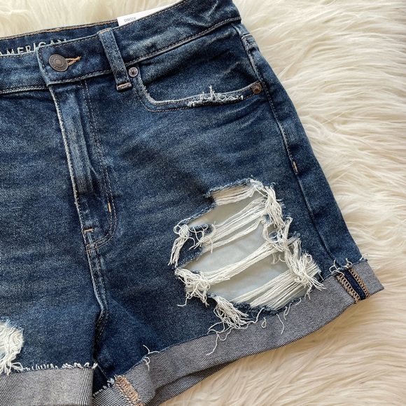 American Eagle Stretch Destructive Mom Shorts High Waist 6/28 NWT - Picture 3 of 7